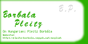 borbala pleitz business card